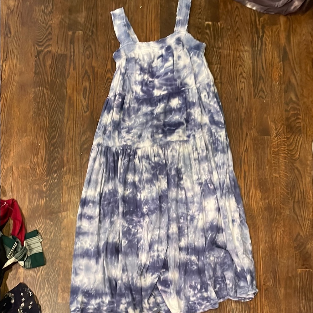 Blue Tie-Dye Dress